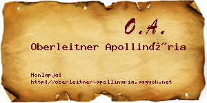 Oberleitner Apollinária névjegykártya